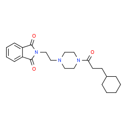 ChemSpider 2D Image | 2-{2-[4-(3-Cyclohexylpropanoyl)-1-piperazinyl]ethyl}-1H-isoindole-1,3(2H)-dione | C23H31N3O3