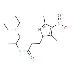 ChemSpider 2D Image | N-[1-(Diethylamino)-2-propanyl]-3-(3,5-dimethyl-4-nitro-1H-pyrazol-1-yl)propanamide | C15H27N5O3