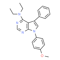 ChemSpider 2D Image | N,N-Diethyl-7-(4-methoxyphenyl)-5-phenyl-7H-pyrrolo[2,3-d]pyrimidin-4-amine | C23H24N4O