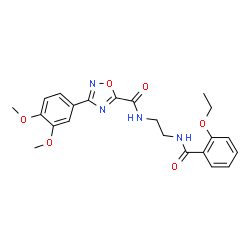 ChemSpider 2D Image | 3-(3,4-Dimethoxyphenyl)-N-{2-[(2-ethoxybenzoyl)amino]ethyl}-1,2,4-oxadiazole-5-carboxamide | C22H24N4O6