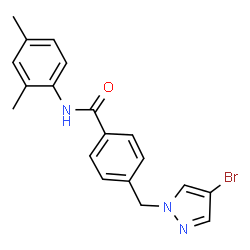 ChemSpider 2D Image | 4-[(4-Bromo-1H-pyrazol-1-yl)methyl]-N-(2,4-dimethylphenyl)benzamide | C19H18BrN3O