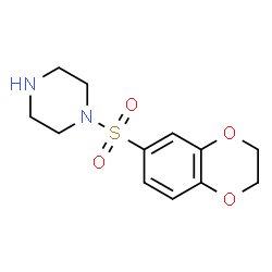 ChemSpider 2D Image | 1-(2,3-Dihydro-1,4-benzodioxine-6-sulfonyl)piperazine | C12H16N2O4S