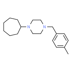 ChemSpider 2D Image | 1-Cycloheptyl-4-(4-methylbenzyl)piperazine | C19H30N2