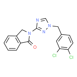 ChemSpider 2D Image | 2-[1-(3,4-Dichlorobenzyl)-1H-1,2,4-triazol-3-yl]-1-isoindolinone | C17H12Cl2N4O