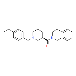 ChemSpider 2D Image | 3,4-Dihydro-2(1H)-isoquinolinyl[(3R)-1-(4-ethylbenzyl)-3-piperidinyl]methanone | C24H30N2O