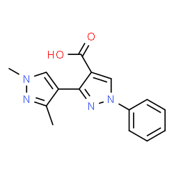 ChemSpider 2D Image | 1',3'-dimethyl-1-phenyl-[3,4'-bipyrazole]-4-carboxylic acid | C15H14N4O2