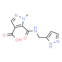 ChemSpider 2D Image | 1-methyl-5-[(1H-pyrazol-3-ylmethyl)carbamoyl]pyrazole-4-carboxylic acid | C10H11N5O3