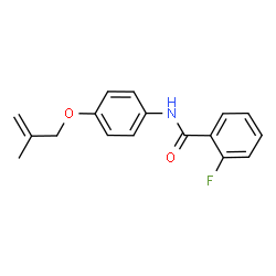 ChemSpider 2D Image | 2-Fluoro-N-{4-[(2-methyl-2-propen-1-yl)oxy]phenyl}benzamide | C17H16FNO2