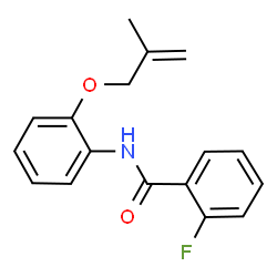 ChemSpider 2D Image | 2-Fluoro-N-{2-[(2-methyl-2-propen-1-yl)oxy]phenyl}benzamide | C17H16FNO2