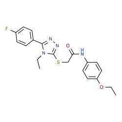 ChemSpider 2D Image | N-(4-Ethoxyphenyl)-2-{[4-ethyl-5-(4-fluorophenyl)-4H-1,2,4-triazol-3-yl]sulfanyl}acetamide | C20H21FN4O2S