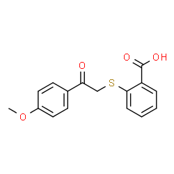 ChemSpider 2D Image | 2-{[2-(4-Methoxyphenyl)-2-oxoethyl]sulfanyl}benzoic acid | C16H14O4S