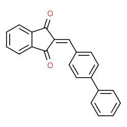 ChemSpider 2D Image | 2-(4-Biphenylylmethylene)-1H-indene-1,3(2H)-dione | C22H14O2