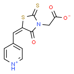 ChemSpider 2D Image | 3-thiazolidineacetic acid, 4-oxo-5-(4-pyridinylmethylene)-2-thioxo-, (5E)- | C11H8N2O3S2