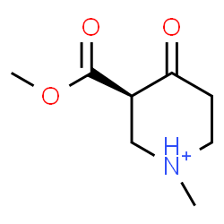ChemSpider 2D Image | (3R)-3-(Methoxycarbonyl)-1-methyl-4-oxopiperidinium | C8H14NO3
