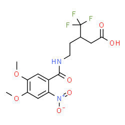 ChemSpider 2D Image | 5-[(4,5-Dimethoxy-2-nitrobenzoyl)amino]-3-(trifluoromethyl)pentanoic acid | C15H17F3N2O7