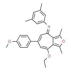 ChemSpider 2D Image | (4E)-N-(3,5-Dimethylphenyl)-8-ethoxy-6-(4-methoxyphenyl)-1,3-dimethyl-4H-cyclohepta[c]furan-4-imine | C28H29NO3