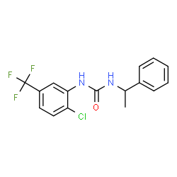 ChemSpider 2D Image | 1-[2-Chloro-5-(trifluoromethyl)phenyl]-3-(1-phenylethyl)urea | C16H14ClF3N2O