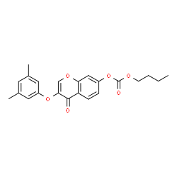 ChemSpider 2D Image | Butyl 3-(3,5-dimethylphenoxy)-4-oxo-4H-chromen-7-yl carbonate | C22H22O6
