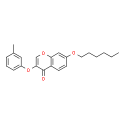 ChemSpider 2D Image | 7-(Hexyloxy)-3-(3-methylphenoxy)-4H-chromen-4-one | C22H24O4