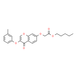 ChemSpider 2D Image | Pentyl {[3-(3-methylphenoxy)-4-oxo-4H-chromen-7-yl]oxy}acetate | C23H24O6