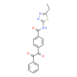 ChemSpider 2D Image | N-(5-Ethyl-1,3,4-thiadiazol-2-yl)-4-[oxo(phenyl)acetyl]benzamide | C19H15N3O3S