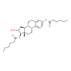 ChemSpider 2D Image | (9beta,16alpha,17beta)-16-Hydroxyestra-1(10),2,4-triene-3,17-diyl dihexanoate | C30H44O5