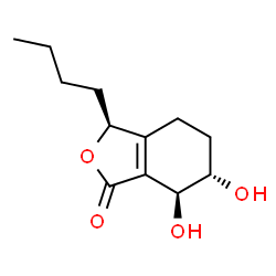 ChemSpider 2D Image | (3S,6S,7S)-3-Butyl-6,7-dihydroxy-4,5,6,7-tetrahydro-2-benzofuran-1(3H)-one | C12H18O4