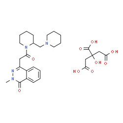 ChemSpider 2D Image | 2-Methyl-4-{2-oxo-2-[2-(1-piperidinylmethyl)-1-piperidinyl]ethyl}-1(2H)-phthalazinone 2-hydroxy-1,2,3-propanetricarboxylate (1:1) | C28H38N4O9