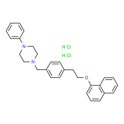 ChemSpider 2D Image | 1-{4-[2-(1-Naphthyloxy)ethyl]benzyl}-4-phenylpiperazine dihydrochloride | C29H32Cl2N2O