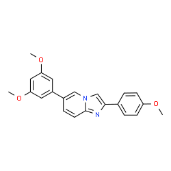 ChemSpider 2D Image | 6-(3,5-Dimethoxyphenyl)-2-(4-methoxyphenyl)imidazo[1,2-a]pyridine | C22H20N2O3