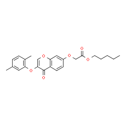 ChemSpider 2D Image | Pentyl {[3-(2,5-dimethylphenoxy)-4-oxo-4H-chromen-7-yl]oxy}acetate | C24H26O6