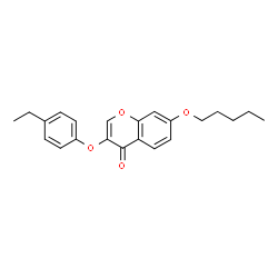 ChemSpider 2D Image | 3-(4-Ethylphenoxy)-7-(pentyloxy)-4H-chromen-4-one | C22H24O4