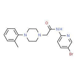 ChemSpider 2D Image | N-(5-bromo-2-pyridyl)-2-[4-(o-tolyl)piperazin-1-yl]acetamide | C18H21BrN4O