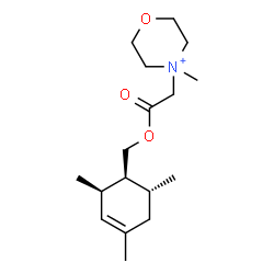 ChemSpider 2D Image | 4-Methyl-4-(2-oxo-2-{[(1S,2R,6R)-2,4,6-trimethyl-3-cyclohexen-1-yl]methoxy}ethyl)morpholin-4-ium | C17H30NO3