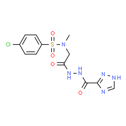 ChemSpider 2D Image | 4-Chloro-N-methyl-N-{2-oxo-2-[2-(1H-1,2,4-triazol-3-ylcarbonyl)hydrazino]ethyl}benzenesulfonamide | C12H13ClN6O4S