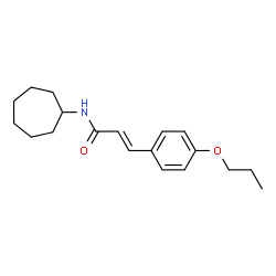 ChemSpider 2D Image | (2E)-N-Cycloheptyl-3-(4-propoxyphenyl)acrylamide | C19H27NO2