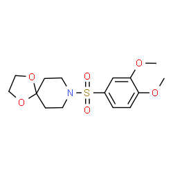 ChemSpider 2D Image | 8-[(3,4-Dimethoxyphenyl)sulfonyl]-1,4-dioxa-8-azaspiro[4.5]decane | C15H21NO6S