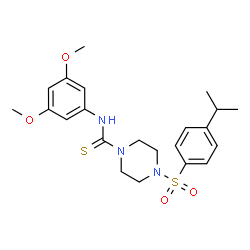 ChemSpider 2D Image | N-(3,5-Dimethoxyphenyl)-4-[(4-isopropylphenyl)sulfonyl]-1-piperazinecarbothioamide | C22H29N3O4S2