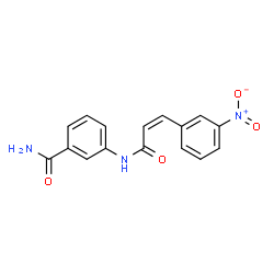 ChemSpider 2D Image | 3-{[(2Z)-3-(3-Nitrophenyl)-2-propenoyl]amino}benzamide | C16H13N3O4