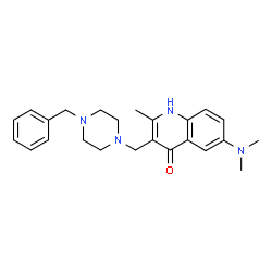 ChemSpider 2D Image | 3-[(4-Benzylpiperazin-1-yl)methyl]-6-(dimethylamino)-2-methylquinolin-4-ol | C24H30N4O