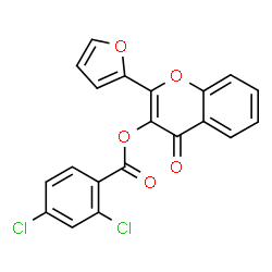 ChemSpider 2D Image | 2-(2-Furyl)-4-oxo-4H-chromen-3-yl 2,4-dichlorobenzoate | C20H10Cl2O5