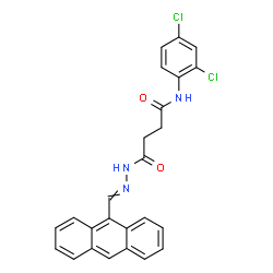 ChemSpider 2D Image | 4-[2-(9-Anthrylmethylene)hydrazino]-N-(2,4-dichlorophenyl)-4-oxobutanamide | C25H19Cl2N3O2