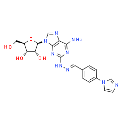 ChemSpider 2D Image | 2-{(2E)-2-[4-(1H-Imidazol-1-yl)benzylidene]hydrazino}adenosine | C20H21N9O4
