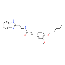 ChemSpider 2D Image | (2E)-N-[2-(1H-Benzimidazol-2-yl)ethyl]-3-[3-methoxy-4-(pentyloxy)phenyl]acrylamide | C24H29N3O3