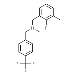 ChemSpider 2D Image | 1-(2-Fluoro-3-methylphenyl)-N-methyl-N-[4-(trifluoromethyl)benzyl]methanamine | C17H17F4N