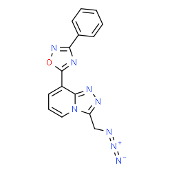 ChemSpider 2D Image | 3-(Azidomethyl)-8-(3-phenyl-1,2,4-oxadiazol-5-yl)[1,2,4]triazolo[4,3-a]pyridine | C15H10N8O