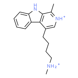 ChemSpider 2D Image | 1-Methyl-4-[4-(methylammonio)butyl]-9H-beta-carbolin-2-ium | C17H23N3