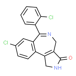 ChemSpider 2D Image | 8-Chloro-6-(2-chlorophenyl)-1,4-dihydropyrrolo[3,4-d][2]benzazepin-3(2H)-one | C18H12Cl2N2O