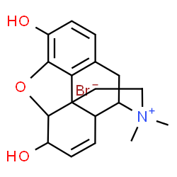 ChemSpider 2D Image | 3,6-Dihydroxy-17,17-dimethyl-7,8-didehydro-4,5-epoxymorphinan-17-ium bromide | C18H22BrNO3