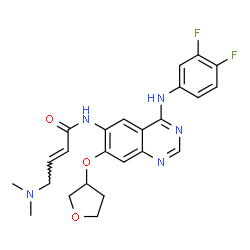 ChemSpider 2D Image | (2E)-N-{4-[(3,4-Difluorophenyl)amino]-7-(tetrahydro-3-furanyloxy)-6-quinazolinyl}-4-(dimethylamino)-2-butenamide | C24H25F2N5O3